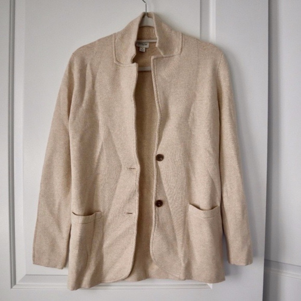 Beige J Crew blazer jacket